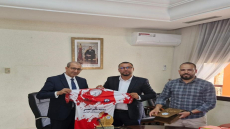 عامل الاقليم يستقبل فريق مجد انشادن لكرة القدم بمناسبة صعوده للقسم الثاني هواة
